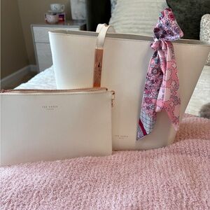 Ted Baker Jaceyy Tote and pouch and Rose Gold Hardware